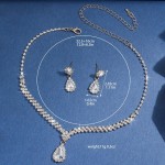 LOMISS Conjunto de colar e brincos com pingente oval colar e brincos de metal moda feminino - Imagem 3
