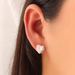 Biana Conjunto Colar e Brinco Coração Banhado Ouro 18k para Mulheres Adultas - Casual a Semi-Formal - Imagem 3