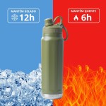 Garrafa Térmica de Aço Inox 800ml - Tampa com Alça - Sistema de Parede Dupla Isolada à Vácuo - Ideal para Academia/Trabalho/Faculdade (Off White) - Imagem 3