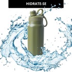 Garrafa Térmica de Aço Inox 800ml - Tampa com Alça - Sistema de Parede Dupla Isolada à Vácuo - Ideal para Academia/Trabalho/Faculdade (Off White) - Imagem 5