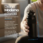 Garrafa Térmica Inox 600ml Com Canudo Isolamento a Vácuo para Academia Escritório e Viagens (Preto) - Imagem 3