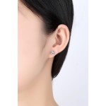 Conjunto de Joias Feminino com Zircônia 8mm, Brincos, Colar e Anel Ajustável, Banhado em Prata, Design Elegante, para Uso Diário e Ocasiões Especiais - Imagem 5