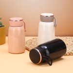 Garrafa Térmica de Aço Inox 304, 300ml, Isolamento Térmico, Tampa com Alça de Silicone, Base Antiderrapante, Compacta e Portátil | Bebidas Quentes e Frias (Branco) - Imagem 7