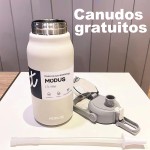 Garrafa Térmica Isolada a Vácuo De Aço Inoxidável 304 1700ML Grande Capacidade Com Canudo (Branco) - Imagem 4