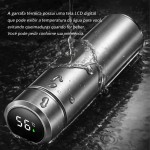 Garrafa Térmica Inteligente em Aço Inoxidável com Display LED de Temperatura 500ml Prata com Infusor de Chá - Imagem 5
