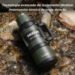 Garrafa Térmica De Aço Inoxidável Grande Capacidade 3,6l Quente Frio Inox Isolada (3.6l Verde) - Imagem 9