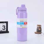 Garrafa Térmica de Aço Inoxidável, Parede Dupla, 800 ml, Boca Larga, Mantém Bebidas Quentes e Frias (Lilás) - Imagem 3