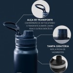 Garrafa Térmica de Aço Inoxidável, Parede Dupla, 800 ml, Boca Larga, Mantém Bebidas Quentes e Frias (Lilás) - Imagem 4