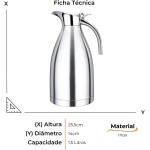 Garrafa Térmica para Café e Chá Inox 1,5L - Imagem 3