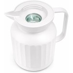 Garrafa Térmica 1L Branca Moderna com Ampola de Vidro – Bico Servidor, Ideal para Café e Chá, 13x27 cm - Imagem 3