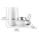 Filtro Purificador de Água para Torneira com Carvão Ativo, Sistema de Filtragem Instantânea, Branco e Cromado, 115mm x 150mm x 65mm - Imagem 3