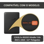 Capa Para Kindle 11ª Geração 6” (Modelos 2022 e 2024 – C2V2L3 e RS23CV) – Auto Hibernação – Fechamento Magnético – Leve, Rígida e com Revestimento Interno em Microfibra (Preto) - Imagem 5