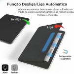 Capa Para Kindle Paperwhite 12ª Geração 7” (SA569P e SA568B) e Kindle Colorsoft (SA58CB e SA59CP) Auto Hibernação – Fechamento Magnético – Traseira Transparente (Azul Marinho) - Imagem 3