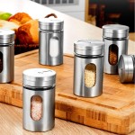 Combo 2 Portas Condimentos Inox com Visor Luxo para Saleiro Temperos e Especiarias (2 Qtd) - Imagem 5