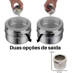 PORTA CONDIMENTOS MAGNETICO ACO INOX 7 PECAS KEHOME 5977 - Imagem 4