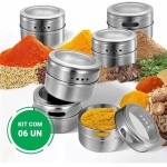 PORTA CONDIMENTOS MAGNETICO ACO INOX 7 PECAS KEHOME 5977 - Imagem 7