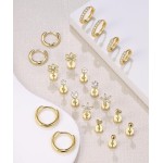 Brincos femininos com costas planas hipoalergênicas cartilagem concha hélice tragus piercing conjunto de brincos de aço inoxidável cirúrgico para orelhas sensíveis - Imagem 7