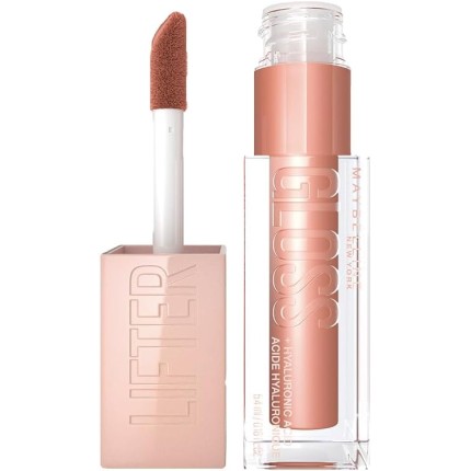 Maybelline NY Lip Lifter Gloss Brilho Labial com Ácido Hialurônico, Promove Lábios Volumosos, Hidratados e Cheios de Brilho, Aplicador XL para Make Glow, Cor Stone, 5.4ml
