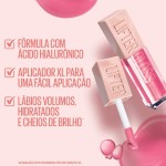 Maybelline NY Lip Lifter Gloss Brilho Labial com Ácido Hialurônico, Promove Lábios Volumosos, Hidratados e Cheios de Brilho, Aplicador XL para Make Glow, Cor Stone, 5.4ml - Imagem 5