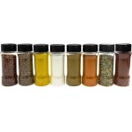 Kit 8 Potes de Tempero Condimento com Tampa Dosadora de Plástico + Etiquetas - Imagem 5