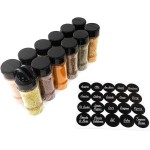 12 Potes de Tempero Condimento com Tampa Dosadora de Plástico + Etiquetas - Imagem 6