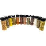 12 Potes de Tempero Condimento com Tampa Dosadora de Plástico + Etiquetas - Imagem 7