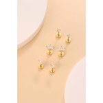 Brincos de pino plano para mulheres em aço inoxidável cirúrgico flatback conjunto de brincos hipoalergênicos cartilagem tragus piercing joias banhado a ouro - Imagem 6