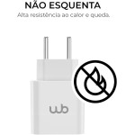 WB Carregador Kindle Duas Portas USB-C e USB-A 20W Compatível com Kindle, iPad, Tablet e Smartphone, Branco - Imagem 5