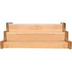 Mimo Style, Organizador Multiuso de Temperos e Condimentos para Cozinha, 3 Níveis, Bambu - Marrom - Imagem 3
