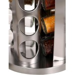 Porta Temperos Condimento Giratorio Inox com 12 Potes de Vidro - Kit Pratico e Elegante para Organizar e Valorizar sua Cozinha - Imagem 5