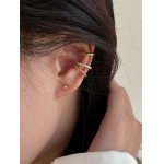 3 brincos de orelha femininos sem piercing - brincos de cartilagem de clipe delicados dourados prateados brincos falsos ajustáveis, conjunto de joias leves e modernas - Imagem 3
