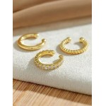 3 brincos de orelha femininos sem piercing - brincos de cartilagem de clipe delicados dourados prateados brincos falsos ajustáveis, conjunto de joias leves e modernas - Imagem 4