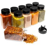 Kit 10 Pote Tempero e Condimentos 220ml Tampa Dosadora Dupla para Temperos e Especiarias de Plástico - Imagem 4