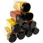 Kit 10 Pote Tempero e Condimentos 220ml Tampa Dosadora Dupla para Temperos e Especiarias de Plástico - Imagem 7
