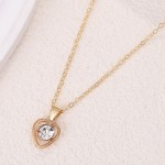 FLORA Conjunto de colar brincos anel e pulseira em formato de coração conjunto de colar em formato de coração conjunto de colar em liga metálica moda feminina - Imagem 6