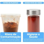 Porta Temperos Giratório Inox com 16 Potes de Vidro – Organizador de Condimentos 360° para Cozinha Moderna e Funcional | Premium MyBrins - Imagem 5