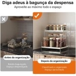Prateleira Banheiro 2 Andares Organizador de Maquiagem para Condimentos de Cozinha, Porta Temperos (Aço Carbono, Branco) - Imagem 5