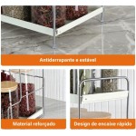 Prateleira Banheiro 2 Andares Organizador de Maquiagem para Condimentos de Cozinha, Porta Temperos (Aço Carbono, Branco) - Imagem 9