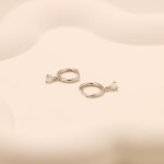 Conjunto de 3 pares de brincos femininos prata lua estrela CZ borboleta verde delicado brincos de argola para três furos empilhados - Imagem 4