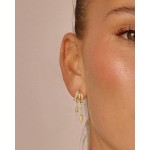 Freekiss 3 brincos de ilusão de argola com zircão, brincos hipoalergênicos para mulheres, conjunto de brincos delicados de cruz e gota de ouro, joia de prata - Imagem 4
