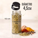 Porta Temperos Codimentos 12 Potes Giratório Organizador de Condimentos para Cozinha Com 12 Frascos Potes de Vidro Base Giratória Cozinha Restaurante Lanchonete Mesa - Imagem 4