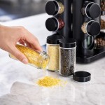 Porta Temperos Codimentos 12 Potes Giratório Organizador de Condimentos para Cozinha Com 12 Frascos Potes de Vidro Base Giratória Cozinha Restaurante Lanchonete Mesa - Imagem 7