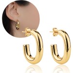 Brinco Argola Oval Feminina Dourado Aço inoxíavel 316L Cirúrgico Antialérgico Resistente Facil Limpeza Estilo Luxo Blogueira - Imagem 8
