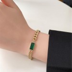 Conjunto Feminino "Émeraude Fantaisie" – Colar 43cm, Pulseira 21cm e Brincos 5cm em Aço Inoxidável Antialérgico, Design Luxuoso e Sofisticado – Acompanha Bolsa de Veludo - Imagem 6