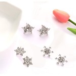 Snowflake Earrings for Women Rhinestone Crystal Christmas Snowflake Stud Earrings Set Party Holiday Earrings Gift Jewelry Set - Imagem 3