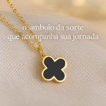 Conjunto de Joias Femininas Trevo da Sorte 18K — Colar, Brincos, Anel Ajustável e Pulseira em Aço Inoxidável - Imagem 6