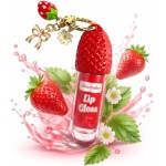 Gloss Labial Morango com Chaveiro Lip Oil Hidratante Brilho - Imagem 3