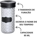 Porta Condimentos Temperos Giratório Com 12 Potes + Etiquetas, Capacidade 85ml, Modelo: Diamond - Imagem 3