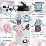 55 peças de adesivos de livros para Kindle, adesivos de leitura de livros para laptops leitores de e-books Booktok garrafas de água diário álbum de recortes à prova d'água (brilhante) - Imagem 6