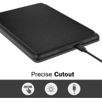 Capa de cor sólida para Kindle Voyage lançada em 2014, não é adequada para outros dispositivos. Capa protetora de textura cruzada com função automática de hibernar/despertar - Imagem 7